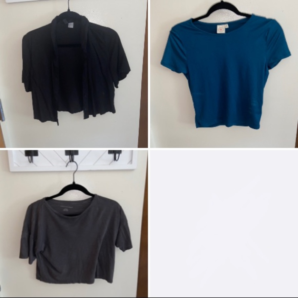 bundle of cropped shirts